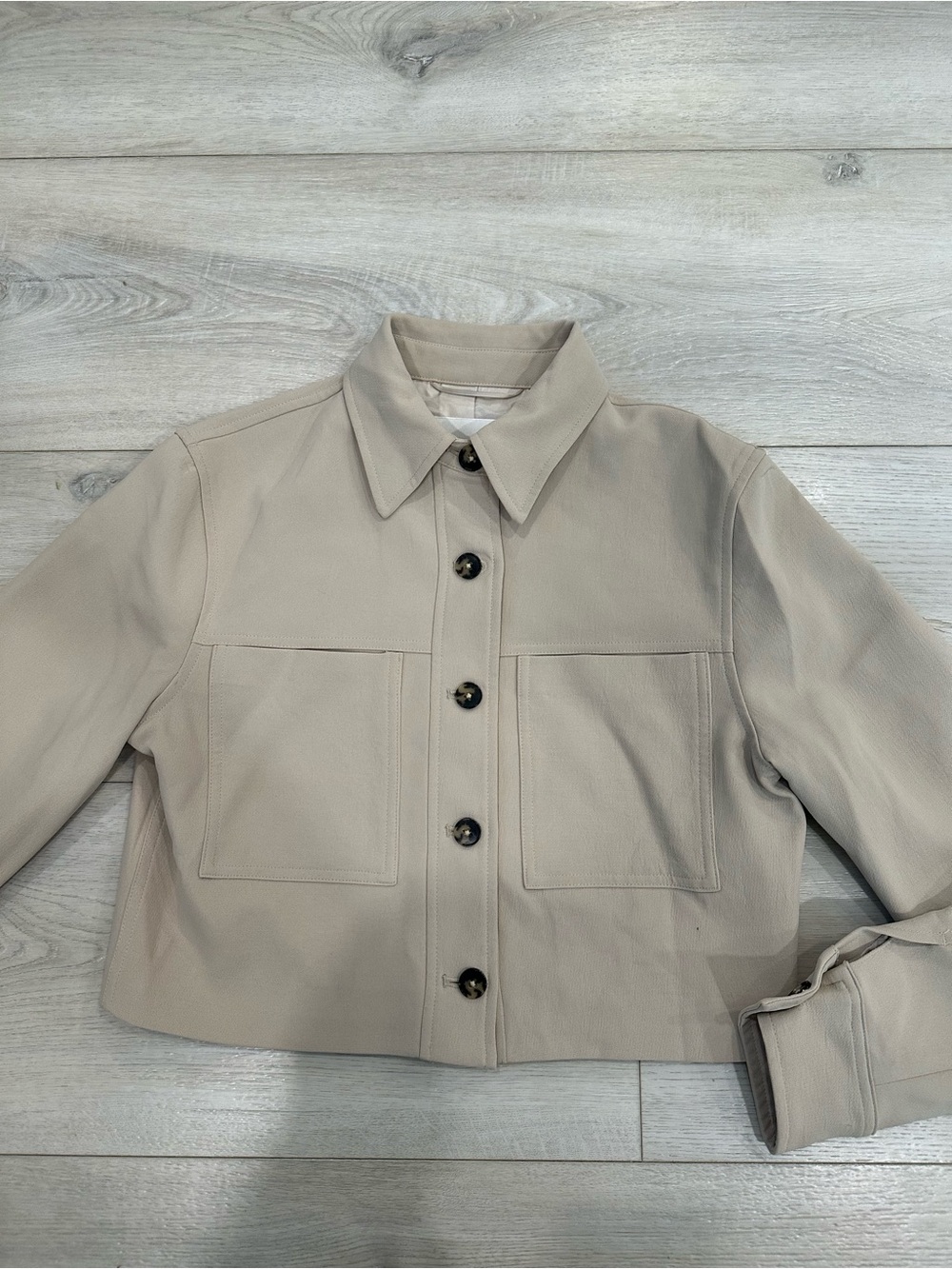Wilfred Beige Cropped Utility Jacket Size XS